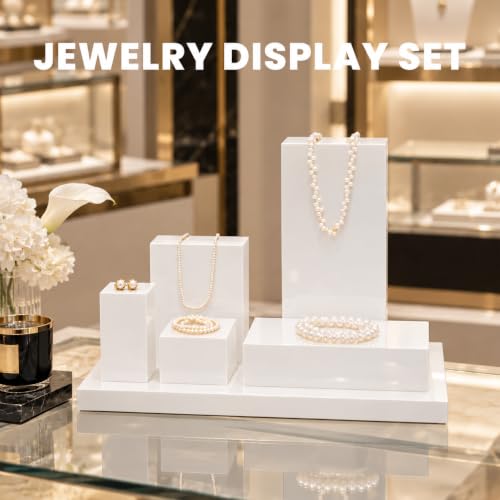 Oirlv Small White Display Riser for Jewelry,Cute Trophy Base for Showcase - color: SM05201