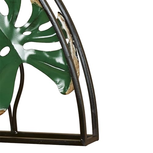 Touch of Class Tropic Monstera Leaves Arched Wall Art - Metal - Black, Bronze, Green - Tropical Decor for Bedroom, Bathroom, Dining Room, Living Room, Office - Openwork Dimensional