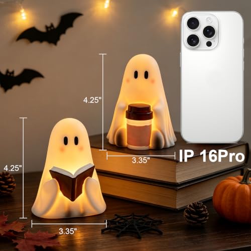 Wondise Cute Ghost Halloween Flameless Candles with 6hrs Timer - color: 3-Ghost