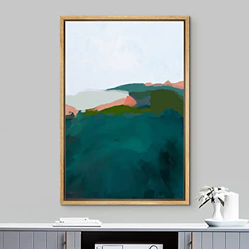 IDEA4WALL Framed Canvas Print Wall Art Pastel Watercolor Mountain Landscape Abstract Nature Illustrations Modern Art Bohemian Decorative Colorful for Living Room, Bedroom, Office - 24"x36" Natural - color: A01-04-m37, size: 36"L x 24"W