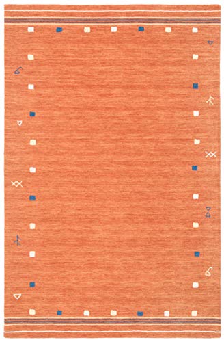 SAFAVIEH Himalaya Collection Accent Rug - 4' x 6', Rust, Handmade Boho Tribal Wool, Ideal for High Traffic Areas in Entryway, Living Room, Bedroom (HIM563P) - color: Rust, size: 4' x 6' (Rectangular)