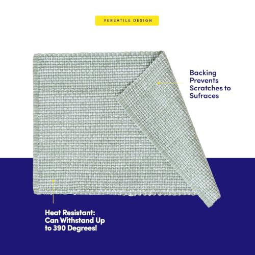 Sweet Home Collection 100% Cotton Placemats for Dining Room Rectangle Two Tone Woven Fabric 13" x 19" Soft Durable Table Mat Set, Set of 4, Pale Green - color: Pale Green, size: Rectangle 13" x 19"