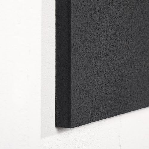 AMAATE 3D Textured Black Wood Geometric Relief Sandstone Framed Wall Art - color: black square