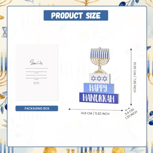 Smile Happy Hanukkah Wood Decoration Sign and Blocks - style: Hanukkah
