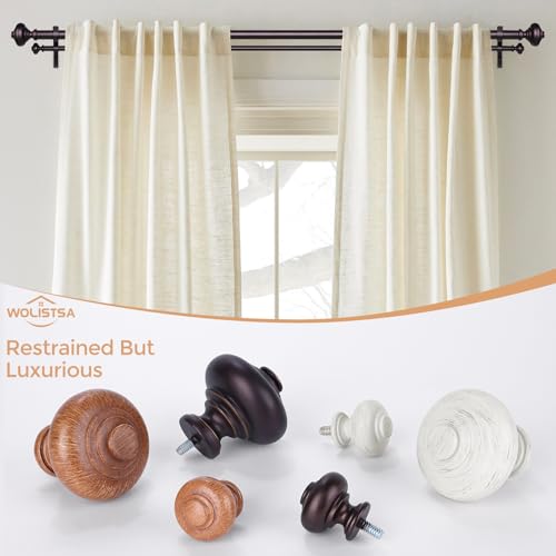 Double Curtain Rod, 36-153 Inch Red Bronze Decorative Double Rods - color: Bronze, size: 36"-153"