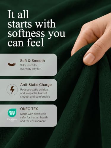 Utopia Bedding Soft Fleece Bed Blanket Throw Size Forest Green (50x60 Inch) - color: Forest Green, size: Throw (50x60 Inch)