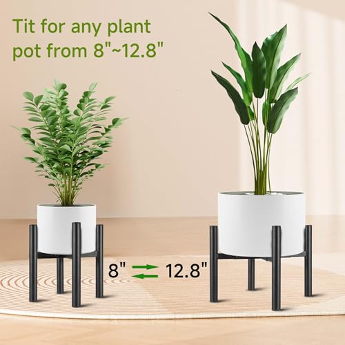 NSYOOMH 2-Pack Adjustable Metal Plant Stand, Fits 8-13" Flower Pots Holder - color: BLACK-2PC, size: 8-13 INCH