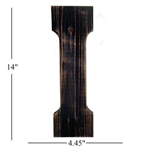 Big Letter Wall Art for Living Room, Bathroom, Bedroom, and Home Decor, Rustic Farmhouse Lettering for Family Last Names, Large Decorative Wood, 14” x 10” (Big I) - color: Big I