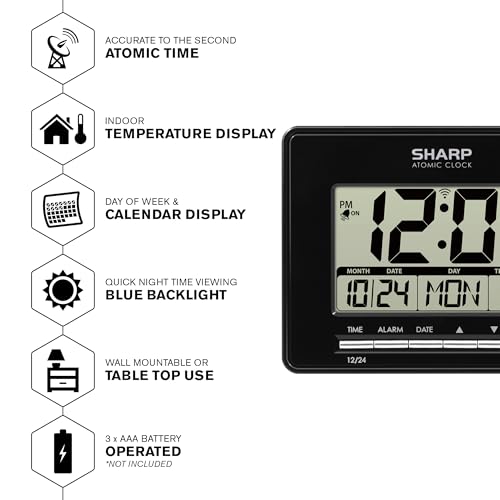 Sharp Atomic Digital Alarm Clock