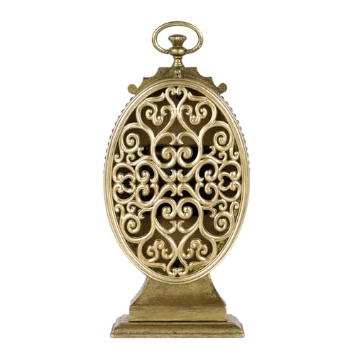 NIKKY HOME Vintage Gold Small Table Clock, French Country Desk Clock