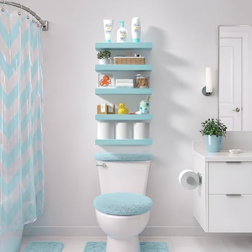 Sorbus 16 Inch Floating Shelves for Wall (3 Pack, Breezy Blue) - color: Breezy Blue, size: 3 Pack