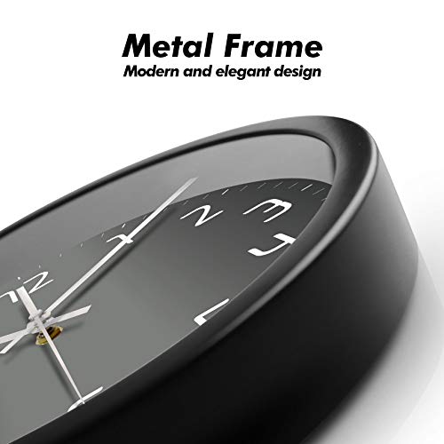 Silent Non-Ticking Analog Wall Clock, Gradient Black, 12'' - color: Gray, size: 12inch
