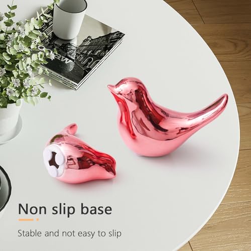 Notakia Pink Bird Figurines Set of 2 Small Bird Statues Home Decor - color: 2pcs Pink Birds