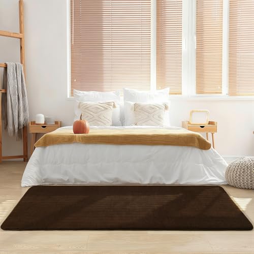 Amearea Modern Soft Hallway Runner Rug, 2x6 Feet Brown Washable Runner Rugs - color: Brown, size: 2' x 6' (Runner)