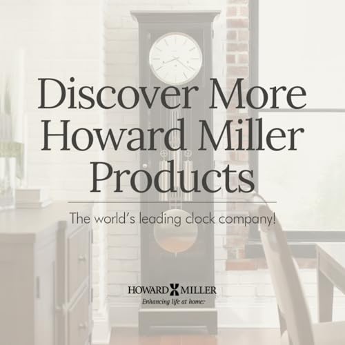 Howard Miller Christopher Mantel Clock – Hardwood Table Clock, Quartz Movement, Westminster Chime, Brass Bezel, Roman Numerals, Battery Powered