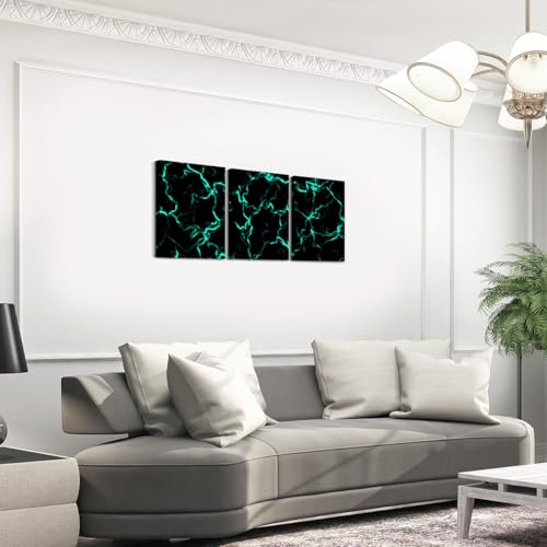 Feelyou Strip Lines Wall Art 12" x 16" x 3 - color: Green
