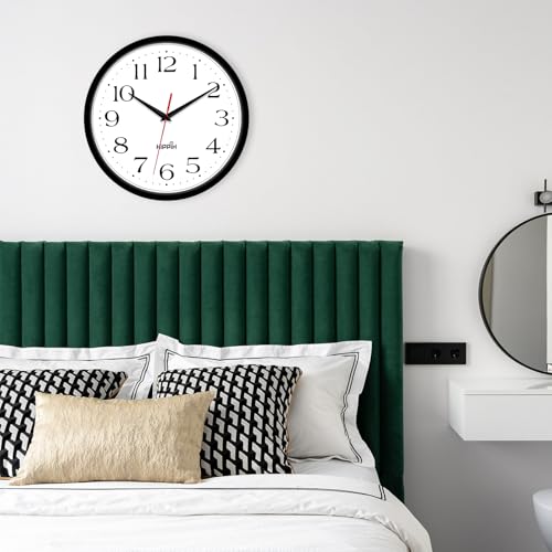 HIPPIH 10 Inch Wall Clock, 2Pack Silent Non Ticking Battery Operated Clocks - color: With Red Second Hand, size: 10 inches