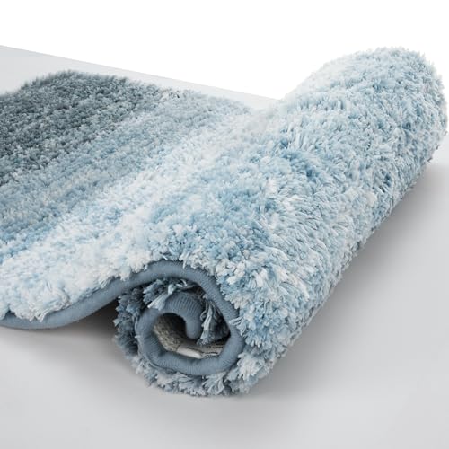 Bathroom Rugs,Soft Microfiber Shaggy Bath Mats,30"x20" Blue - color: Blue, size: 1'8" x 2'8" (Rectangular)