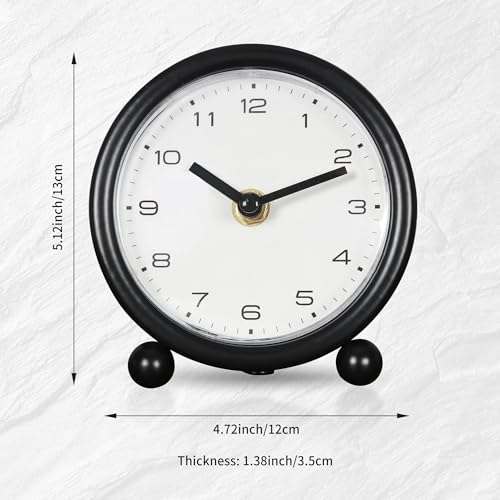 5.1" Retro Desk Clock, Black