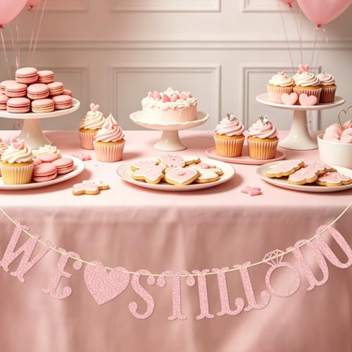 Qttier We Still Do Banner, Rose Gold Glitter - color: Rose Gold