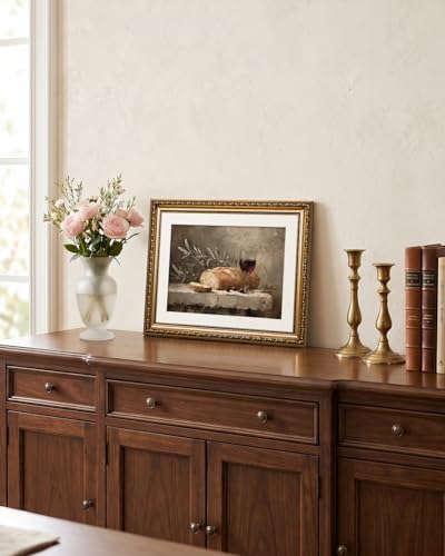 VIYYIEA Gold Framed Christian Olive Branch Canvas Wall Art, 13×16 Inch - color: Bread Wine Still Life, size: 16"L x 13"W