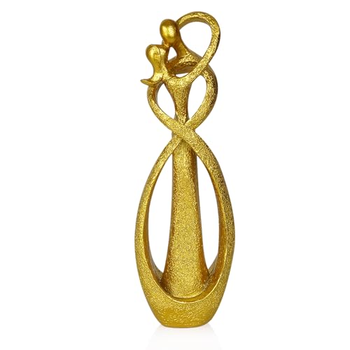 Trycooling Kissing Lovers Statue Abstract Sculpture, Gold, Small - color: Gold, size: Small