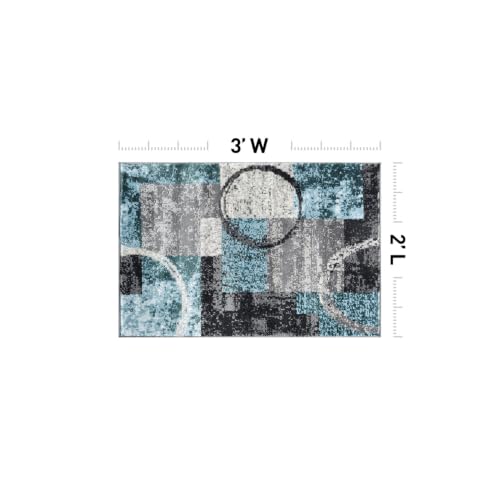 Rugshop Circle Design Contemporary Abstract Soft Area Rug Gray 2' x 3' - color: Grey, size: 2' x 3' (Rectangular)