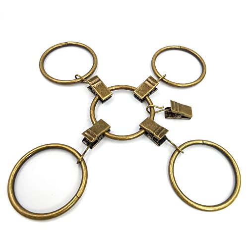 LLPJS Curtain Rings with Clips, 1.5 inch ID, 60 Pack, Bronze - color: Bronze, size: 1.5" I D Set of 60