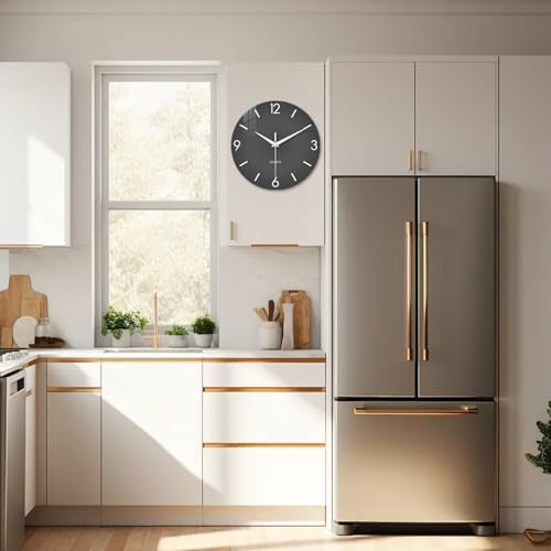 XFM Modern Grey Wall Clock 12 Inch Simple Minimalist - color: Gray, size: 12inch