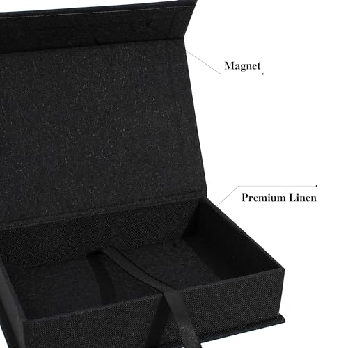 Photo Storage Box 4x6, Linen Photo Box - Black - color: Black, size: 4"x6"