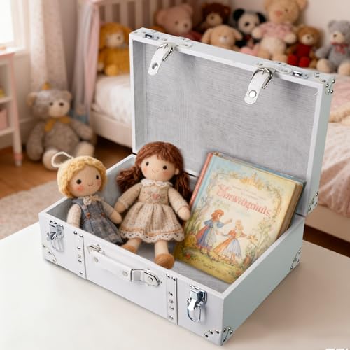 DreamsEden Decorative Wooden Treasure Chest, Keepsake Storage Container