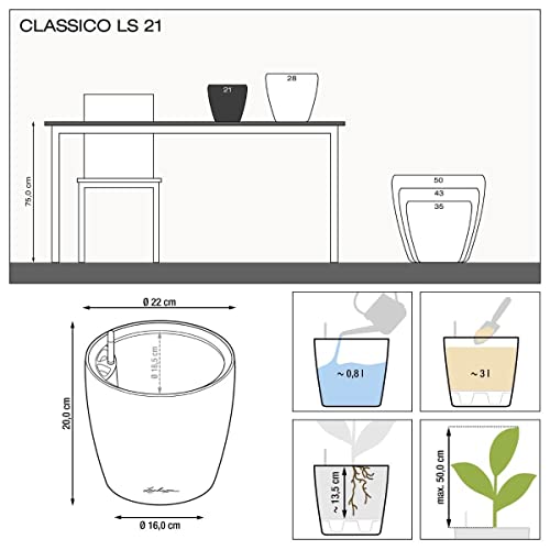 Lechuza 16027 Classico LS 21 Self-Watering Planter, Scarlet Red High Gloss - color: Red High-gloss, size: D21 H20 cm