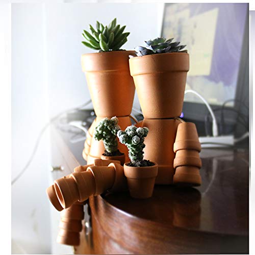 Yishang mini Terracotta Pots with Drainage Holes - 1.5 inches Tiny Clay Nursery Pots for Indoor/Outdoor Mini Plant, DIY Crafts, Wedding Favors(10 Pack)