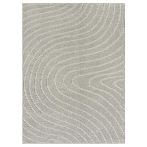 LUXE WEAVERS Modern Geometric Wave Gray 6x9 Area Rug - color: Grey, size: 6' x 9' (Rectangular)
