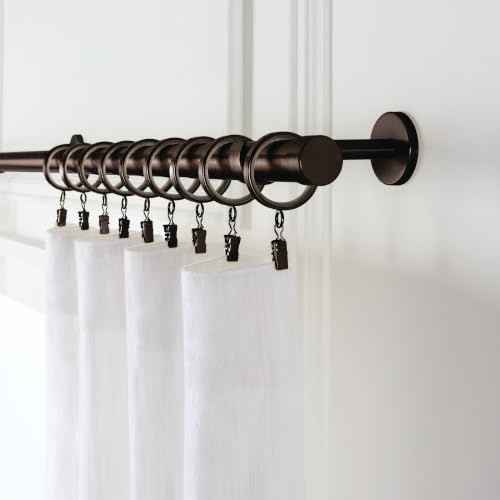 Cambria Designer 2" Oil Rubbed Bronze Quiet Glide Curtain Rings 18 Pack - color: Oil Rubbed Bronze, size: Large 2 in