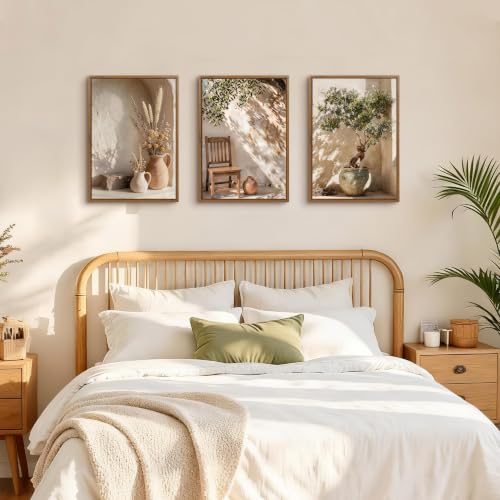 3 Pcs Framed Wabi Sabi Wall Art Neutral Earth Tone Canvas Prints 16x24 inch - color: Neutral Earth Tone, size: 16"x24"x3Pcs
