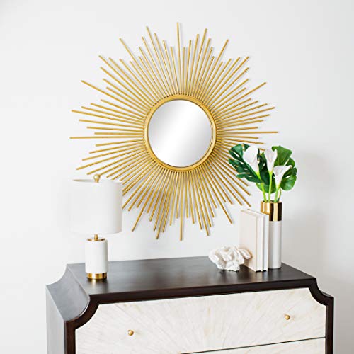 SAFAVIEH Home Collection Vila 41-inch Gold Sunburst Round Mirror