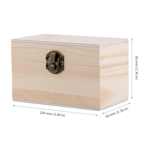 FUNSUEI 10 PCS 3.94 x 2.36 x 2.36 Inch Unfinished Wooden Box with Hinged Lid, Small Unfinished Wood Box for Crafts, for DIY, Storage, Gift - color: Wood Color, size: 10PCS 3.94 x2.36 x2.36 In