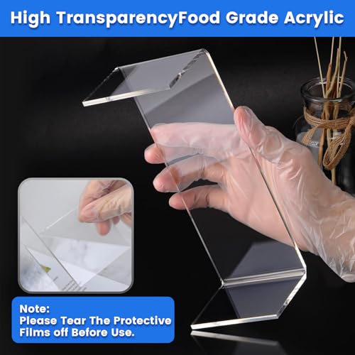 Acrylic Display Risers (7" L~9" L), 2 Sets Clear Tabletop Display Stand