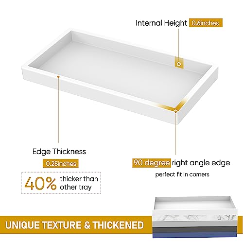 Silicone Bathroom Tray,Shatterproof Tray for Bathroom Counter(White) - color: White, size: Small (7.8" x 3.9" x 0.8")