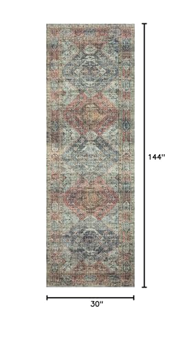 Loloi Skye Apricot/Mist 2'-6" x 12'-0" Runner Rug - color: Apricot / Mist, size: 2'6" x 12' (Rectangular)