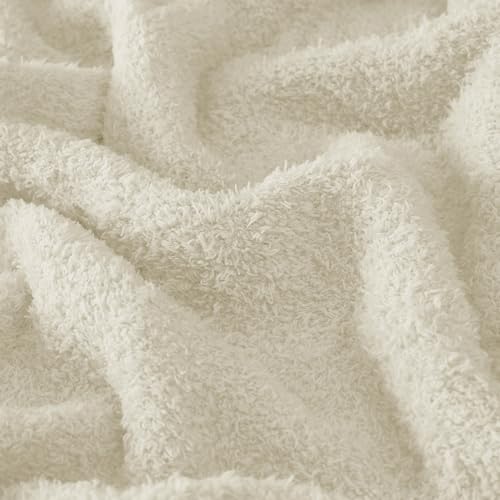 CYMULA Super Soft Knit Throw Blanket Throw Size Beige - Lightweight Plush Fuzzy Fluffy Warm Cozy Blankets and Throws for Sofa Bed All Season Use, 50x60 inches - color: Beige, size: Throw/Travel(50"x60")