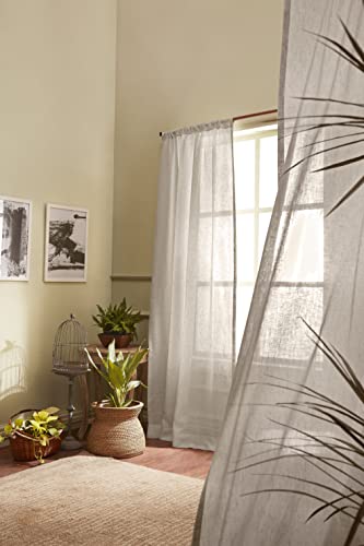 Solino Home 100% Pure Linen Curtain Light Natural, 52 x 144 in, 1 Panel - color: Light Natural, size: 52"W x 144"L (1-Panel)