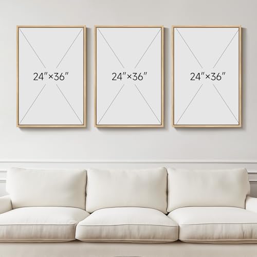 Large Framed Black and White Neutral Abstract Wall Art, 3 Piece, 24x36 In - color: Contrastive, size: 24" W x 36" H x 3pcs