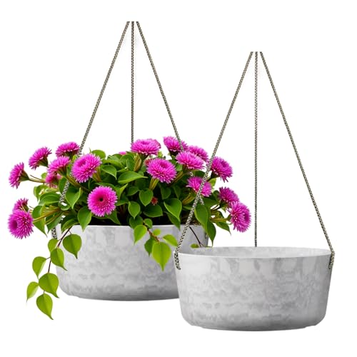 Asnext 2 Pack 10.7 Inch Hanging Planter for Indoor Plants, Marble