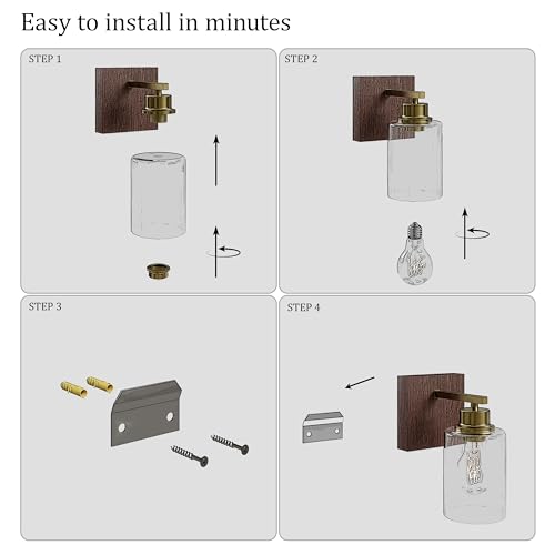 Wireless Battery Operated Wall Sconce Set of Two with Remote Control | Black & Gold Dimmable Rechargeable Wall Lights with Timer, Easy Install Glass Lamp for Living Room Bedroom, Emergency 3000K - color: Black Gold(Clear Lampshades)