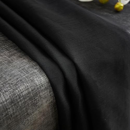 Sheer Curtains Rod Pocket Voile Drapes 108"Wx 84"L, Black, 2 Panels - color: Black, size: 108"W x 84"L (Pack of 2)