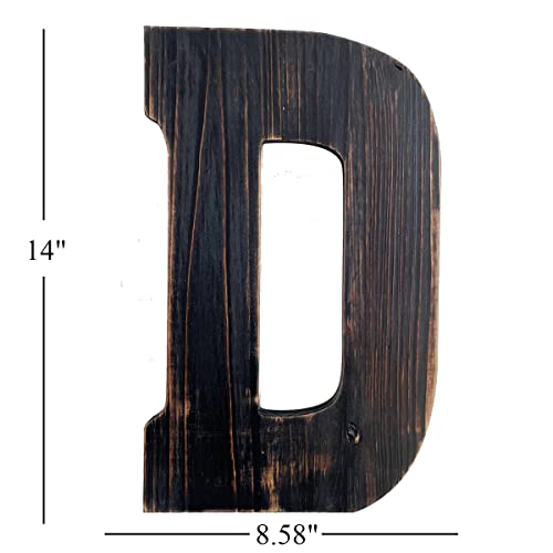 ABELOTS Big Letter Wall Art for Living Room, Bathroom, Bedroom, and Home Decor, Rustic Farmhouse Lettering for Family Last Names, Large Decorative Wood, 14” x 10”(Big D) - color: Big D