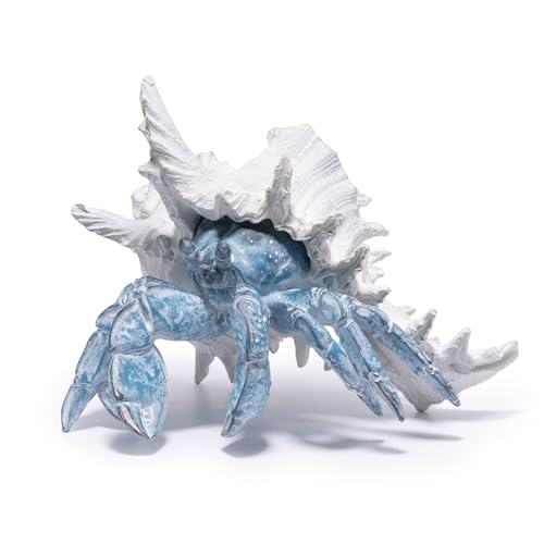 Hodao 8.25" Coastal Hermit Crab Figurine, Nautical Ocean Resin Statue Decor - color: Blue-hermit Crab