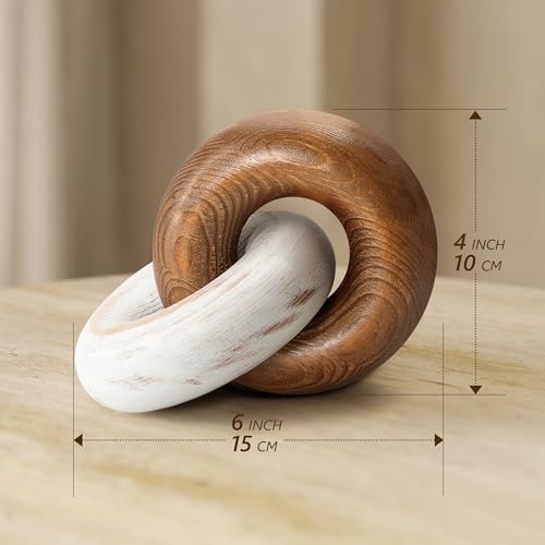 EOSAHR Wood Knot Decor for Side, Console & Entryway Table, Brown & White - color: Brown&white
